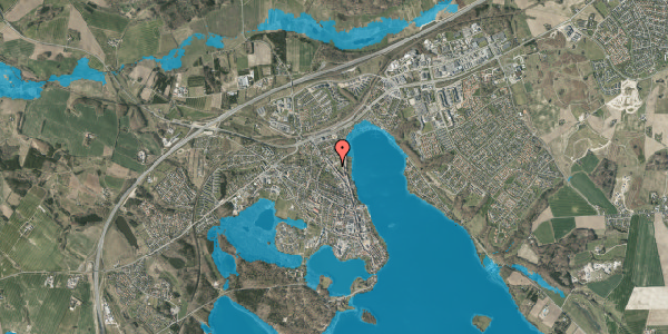 Oversvømmelsesrisiko fra vandløb på Banegårdsvej 18, 8660 Skanderborg