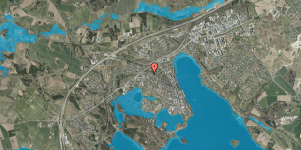 Oversvømmelsesrisiko fra vandløb på Bie Rasmussens Vænge 8, 8660 Skanderborg