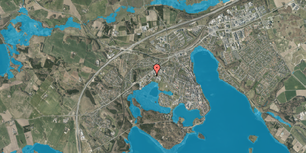 Oversvømmelsesrisiko fra vandløb på Birkevej 11, 8660 Skanderborg