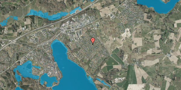 Oversvømmelsesrisiko fra vandløb på Falkevej 4, 8660 Skanderborg