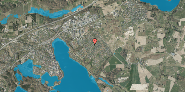 Oversvømmelsesrisiko fra vandløb på Falkevej 9, 8660 Skanderborg