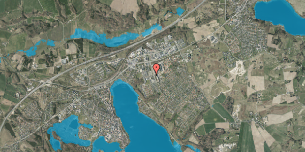 Oversvømmelsesrisiko fra vandløb på Højvangens Torv 14, 8660 Skanderborg