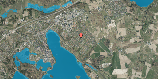 Oversvømmelsesrisiko fra vandløb på Nattergalevej 20, 8660 Skanderborg