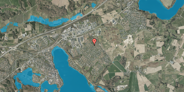 Oversvømmelsesrisiko fra vandløb på Nis Petersens Vej 10, 8660 Skanderborg