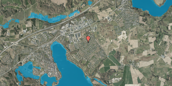 Oversvømmelsesrisiko fra vandløb på Nis Petersens Vej 20, 8660 Skanderborg