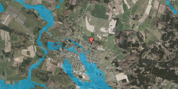 Oversvømmelsesrisiko fra vandløb på Egernvej 8, 8963 Auning