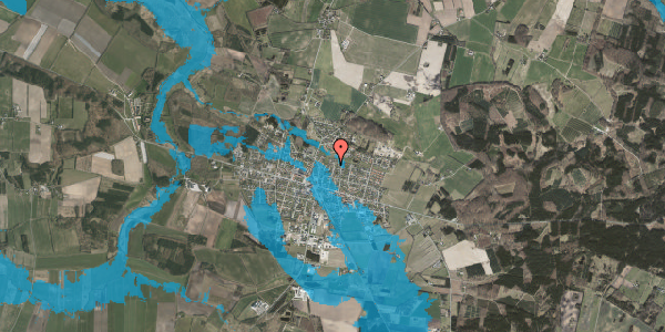 Oversvømmelsesrisiko fra vandløb på Enighedsvej 58, 8963 Auning