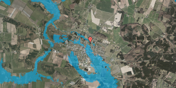 Oversvømmelsesrisiko fra vandløb på Juelsgårdsvej 1, 8963 Auning
