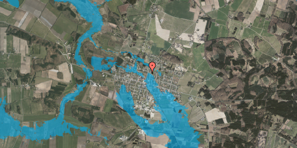 Oversvømmelsesrisiko fra vandløb på Kirkegade 24A, 8963 Auning