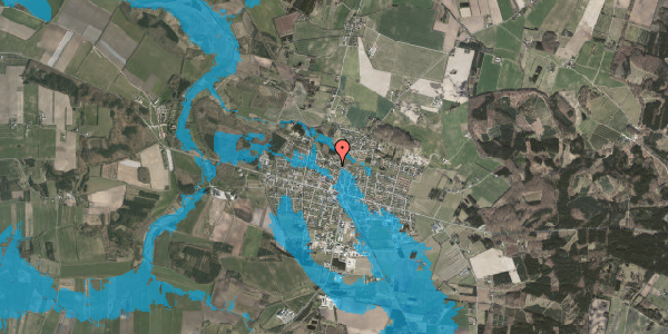 Oversvømmelsesrisiko fra vandløb på Kirkevej 9, 8963 Auning