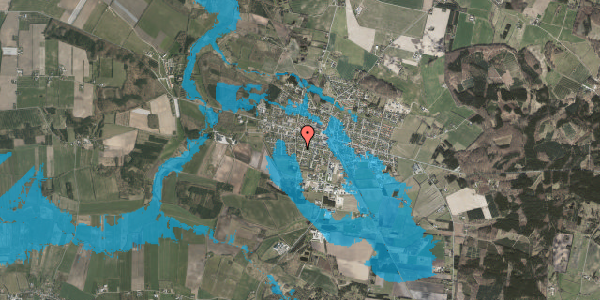 Oversvømmelsesrisiko fra vandløb på Lundkærsvej 6, 8963 Auning
