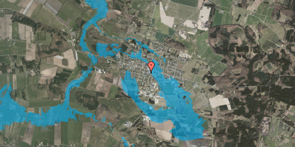 Oversvømmelsesrisiko fra vandløb på Mortensensvej 1A, 8963 Auning