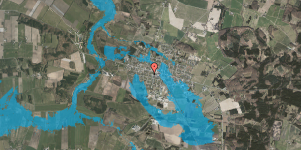 Oversvømmelsesrisiko fra vandløb på Mortensensvej 11, 8963 Auning