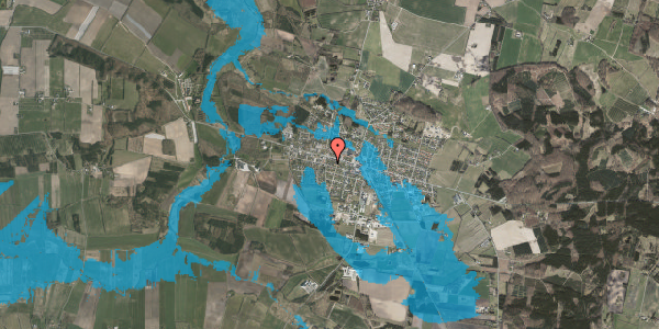 Oversvømmelsesrisiko fra vandløb på Mortensensvej 14, 8963 Auning