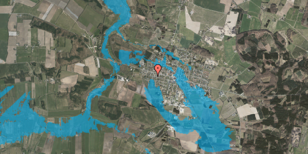 Oversvømmelsesrisiko fra vandløb på Mortensensvej 27, 8963 Auning