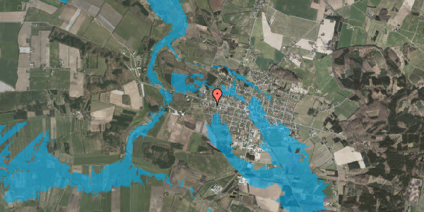 Oversvømmelsesrisiko fra vandløb på Mortensensvej 34, 8963 Auning