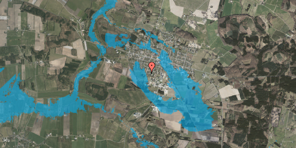 Oversvømmelsesrisiko fra vandløb på Mølletoften 4, 8963 Auning