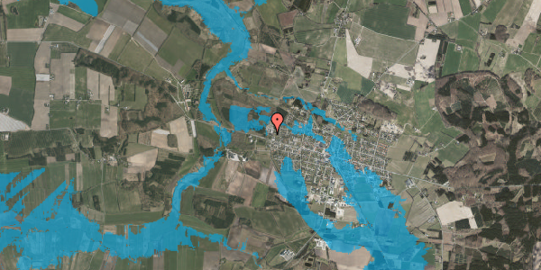 Oversvømmelsesrisiko fra vandløb på Nørgaardsvej 1B, 8963 Auning