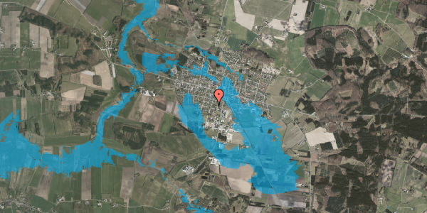 Oversvømmelsesrisiko fra vandløb på Potetevej 12D, 8963 Auning