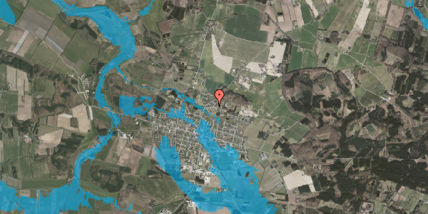 Oversvømmelsesrisiko fra vandløb på Reimersvej 7, 8963 Auning