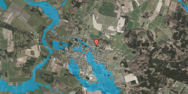 Oversvømmelsesrisiko fra vandløb på Reimersvej 70, 8963 Auning