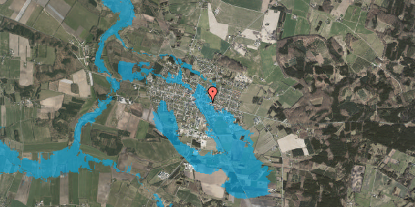 Oversvømmelsesrisiko fra vandløb på Østergade 16A, 8963 Auning