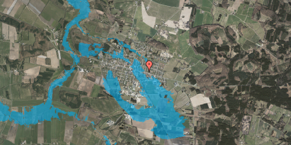 Oversvømmelsesrisiko fra vandløb på Østergade 33, 8963 Auning