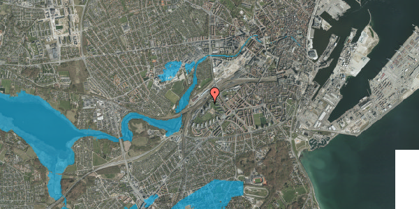 Oversvømmelsesrisiko fra vandløb på Augustenborggade 21C, 4. mf, 8000 Aarhus C