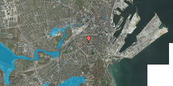 Oversvømmelsesrisiko fra vandløb på Dannebrogsgade 3, 2. 10, 8000 Aarhus C