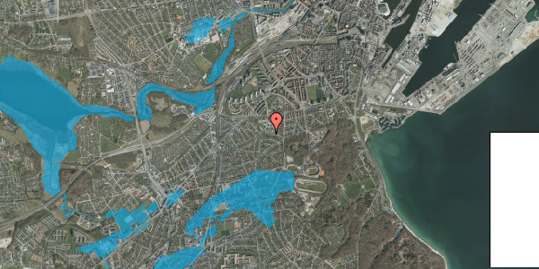 Oversvømmelsesrisiko fra vandløb på Dyrehavevej 29, 8000 Aarhus C
