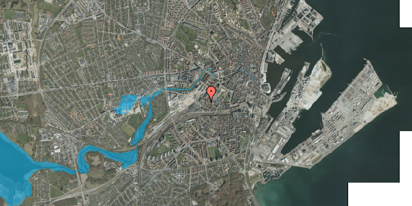 Oversvømmelsesrisiko fra vandløb på Eckersbergsgade 30, st. th, 8000 Aarhus C