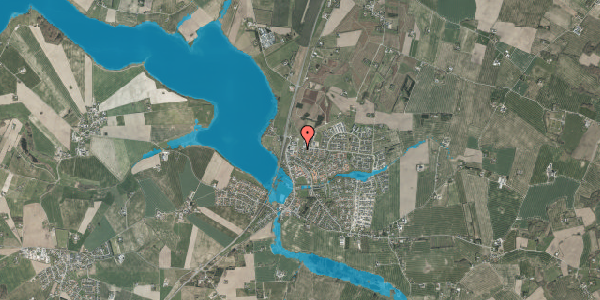 Oversvømmelsesrisiko fra vandløb på Elleskovvej 10, 8355 Solbjerg