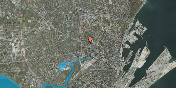 Oversvømmelsesrisiko fra vandløb på Eugen Warmings Vej 7, 8000 Aarhus C