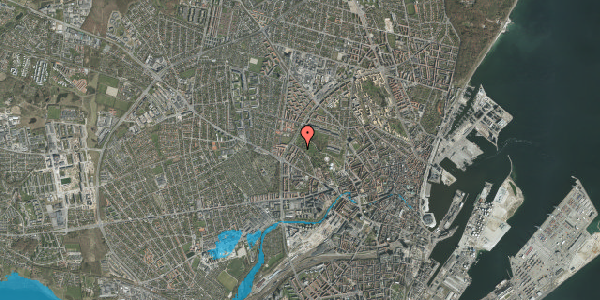 Oversvømmelsesrisiko fra vandløb på Eugen Warmings Vej 35, st. tv, 8000 Aarhus C