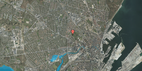 Oversvømmelsesrisiko fra vandløb på Eugen Warmings Vej 39, 2. mf, 8000 Aarhus C