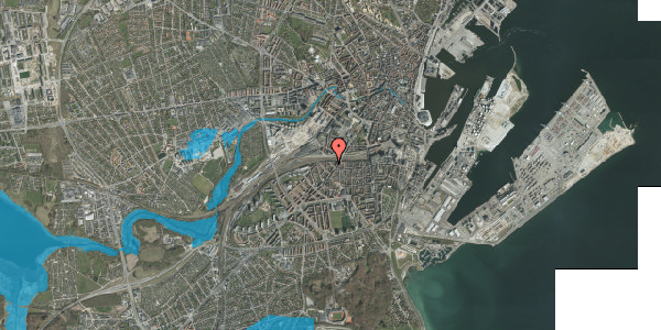 Oversvømmelsesrisiko fra vandløb på Ewaldsgade 15, 3. th, 8000 Aarhus C