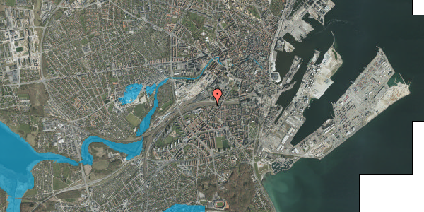 Oversvømmelsesrisiko fra vandløb på Hallssti 39, 2. tv, 8000 Aarhus C