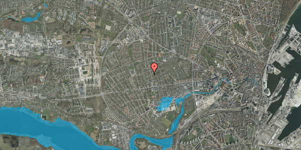 Oversvømmelsesrisiko fra vandløb på Haslevej 35A, 8230 Åbyhøj