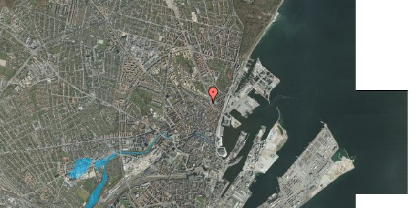 Oversvømmelsesrisiko fra vandløb på Hjelmensgade 6, 1. , 8000 Aarhus C