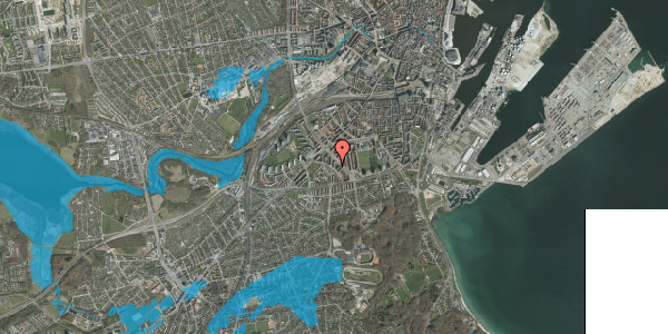 Oversvømmelsesrisiko fra vandløb på Jyllands Allé 11, 2. tv, 8000 Aarhus C