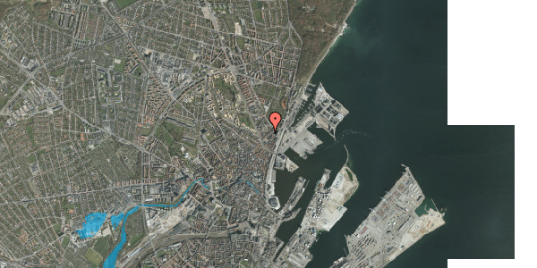 Oversvømmelsesrisiko fra vandløb på Knudrisgade 23, 1. , 8000 Aarhus C