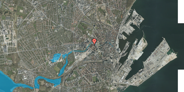 Oversvømmelsesrisiko fra vandløb på Lundbyesgade 12, 1. th, 8000 Aarhus C