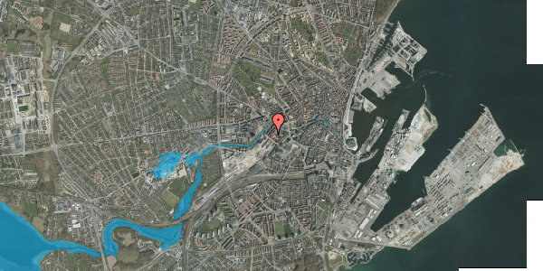 Oversvømmelsesrisiko fra vandløb på Lundbyesgade 19, st. tv, 8000 Aarhus C