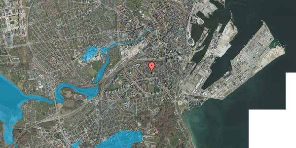 Oversvømmelsesrisiko fra vandløb på Lundingsgade 19D, 8000 Aarhus C