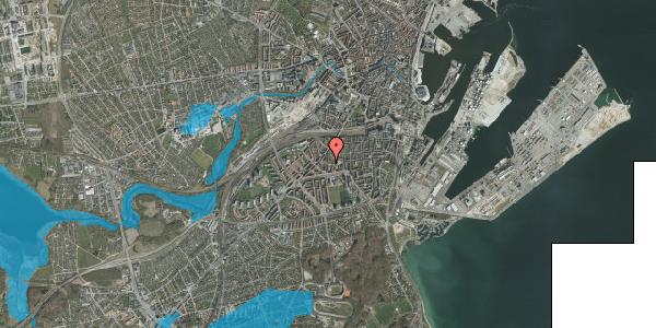 Oversvømmelsesrisiko fra vandløb på Lundingsgade 19K, 8000 Aarhus C