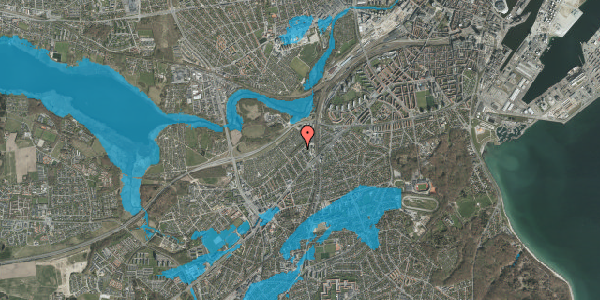 Oversvømmelsesrisiko fra vandløb på Lykkesholms Allé 16, 8260 Viby J