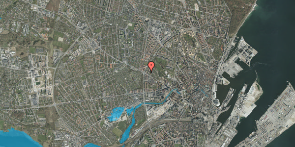 Oversvømmelsesrisiko fra vandløb på Martin Vahls Vej 1, st. th, 8000 Aarhus C