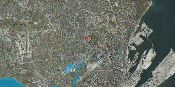Oversvømmelsesrisiko fra vandløb på Martin Vahls Vej 1, 2. tv, 8000 Aarhus C