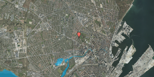 Oversvømmelsesrisiko fra vandløb på Martin Vahls Vej 21, st. mf, 8000 Aarhus C