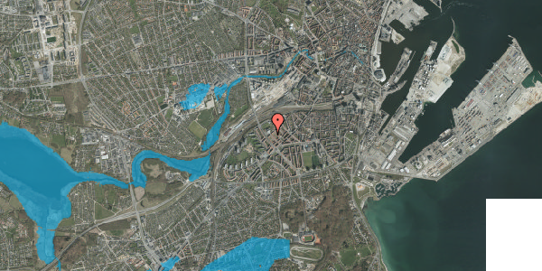 Oversvømmelsesrisiko fra vandløb på Max Müllers Gade 23, st. tv, 8000 Aarhus C